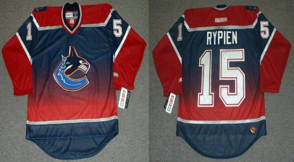 2019 Men Vancouver Canucks #15 Rypien Red CCM NHL jerseys